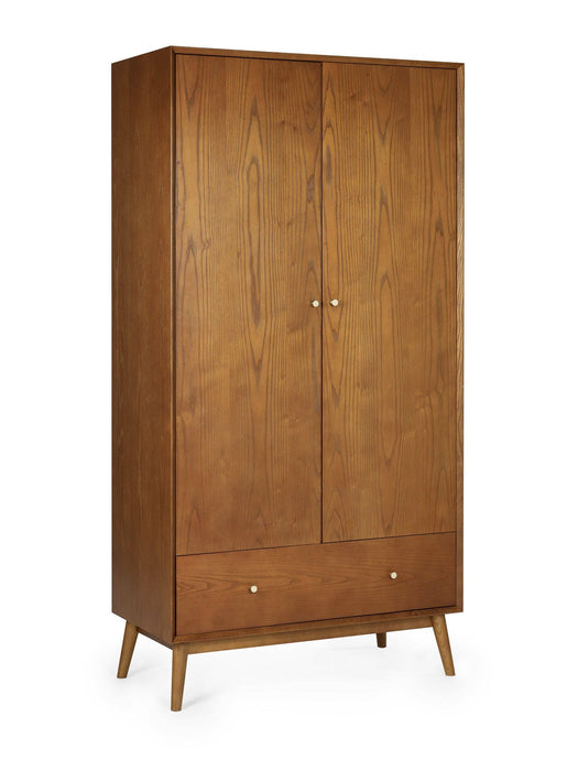 Amelie 2 Door 1 Drawer Wardrobe – Retro Cherry Ash - Luminex FurnitureWardrobeLOW055