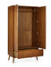Amelie 2 Door 1 Drawer Wardrobe – Retro Cherry Ash - Luminex FurnitureWardrobeLOW055