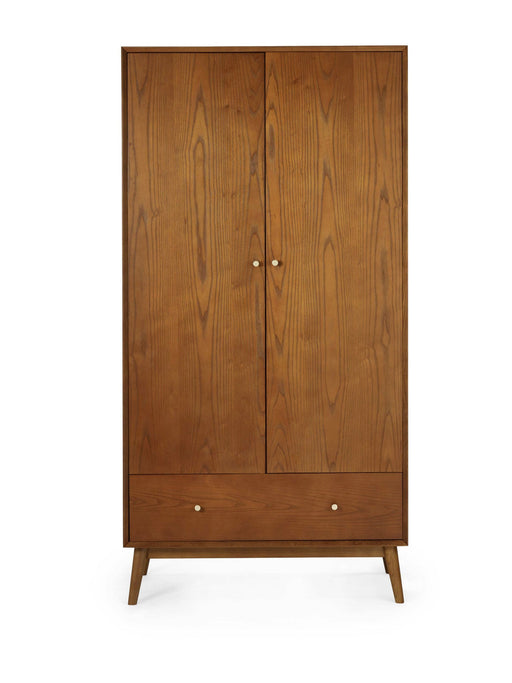 Amelie 2 Door 1 Drawer Wardrobe – Retro Cherry Ash - Luminex FurnitureWardrobeLOW055