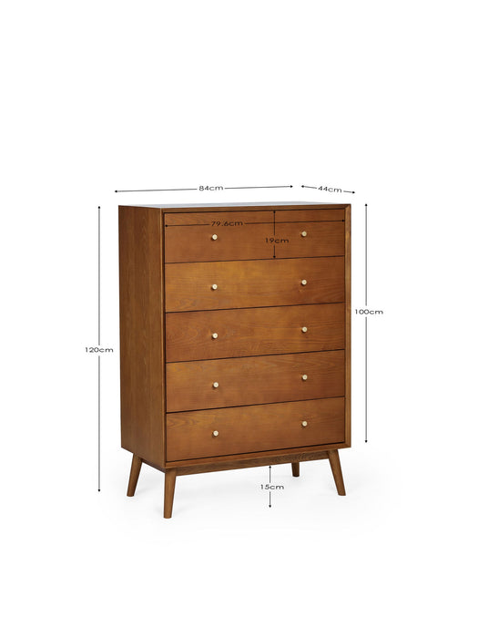 Amelie 5 Drawer Chest in Cherry Ash Veneer - Luminex FurnitureChest of drawersLOW053