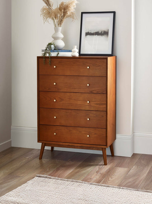 Amelie 5 Drawer Chest in Cherry Ash Veneer - Luminex FurnitureChest of drawersLOW053