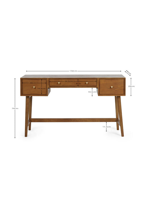 Amelie Dressing Table & Stool Set | Retro Cherry Ash - Luminex FurnitureDressing TableLOW054