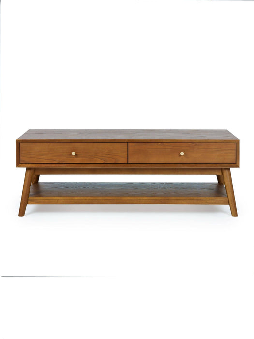 Amelie Retro Coffee Table – Cherry Ash with Drawers - Luminex FurnitureCoffee TableLOW005