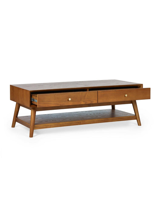 Amelie Retro Coffee Table – Cherry Ash with Drawers - Luminex FurnitureCoffee TableLOW005