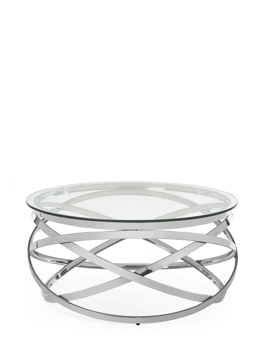Anara Glass & Swirl Metal Coffee Table - Luminex FurnitureCoffee TableVIE001