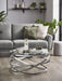 Anara Glass & Swirl Metal Coffee Table - Luminex FurnitureCoffee TableVIE001