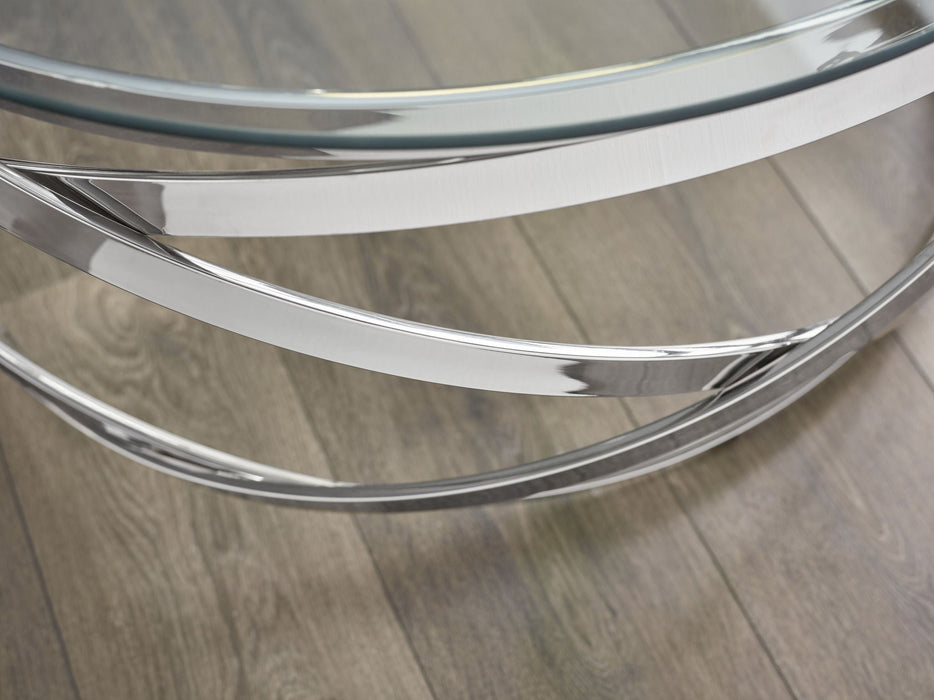 Anara Glass & Swirl Metal Coffee Table - Luminex FurnitureCoffee TableVIE001