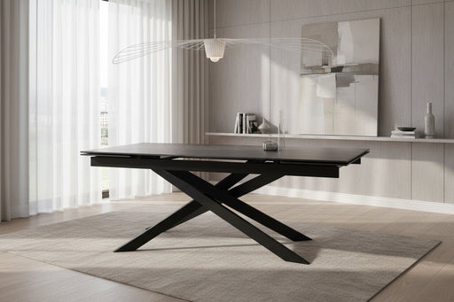 Anneliese Extending Dining Table - Black Graphite Ceramic & Black Powder - Coated Steel - Luminex FurnitureDining TableOSA001