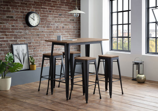 Arabella Bar Table – Mocha Elm & Black Industrial Design - Luminex FurnitureDining TableGRA302