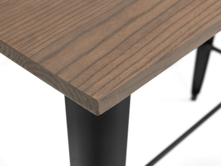 Arabella Bar Table – Mocha Elm & Black Industrial Design - Luminex FurnitureDining TableGRA302