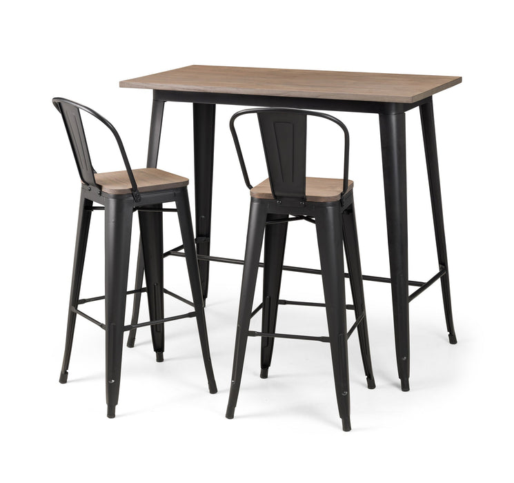 Arabella Bar Table – Mocha Elm & Black Industrial Design - Luminex FurnitureDining TableGRA302