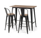 Arabella Bar Table – Mocha Elm & Black Industrial Design - Luminex FurnitureDining TableGRA302