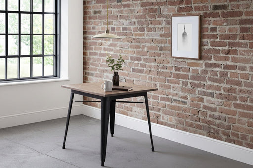 Arabella Square Dining Table | Mocha Elm & Black Industrial Style - Luminex FurnitureDining TableGRA306