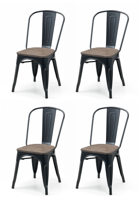 Arabella Tolix Style Dining Chairs – Set of 4 - Luminex FurnitureChairsGRA309