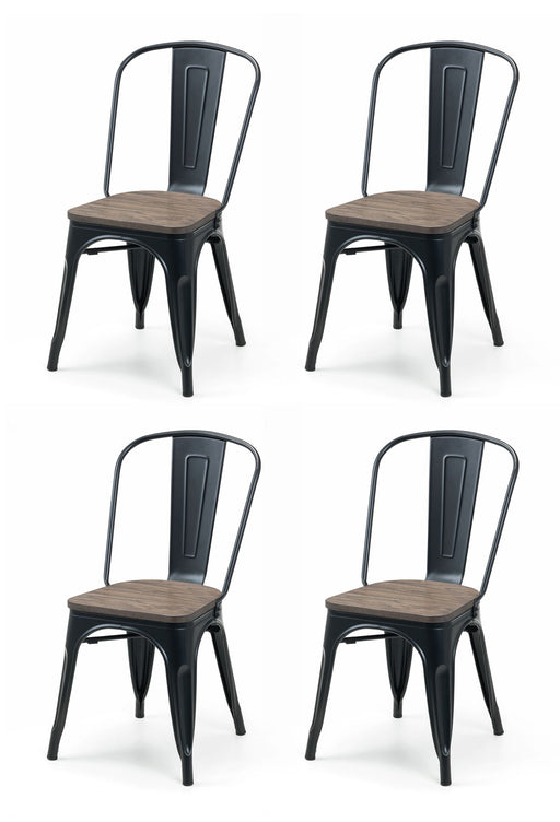 Arabella Tolix Style Dining Chairs – Set of 4 - Luminex FurnitureChairsGRA309