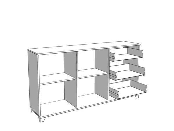 Ardella High Gloss & Oak Effect Sideboard - LuminexFurnitureSideboard3442