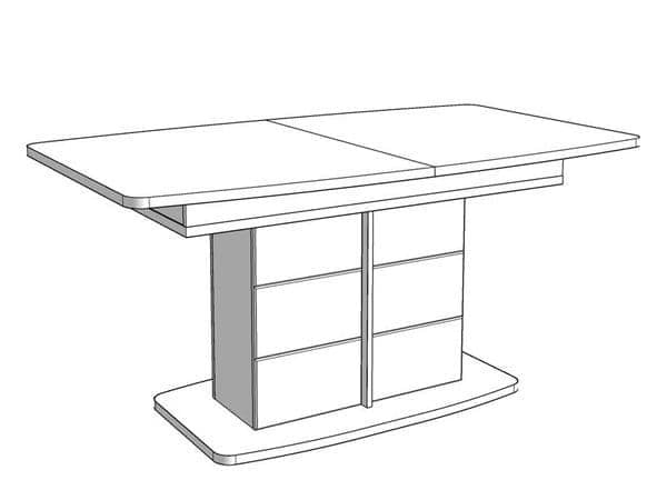 Ardella High Gloss & Oak Extending Dining Table - LuminexFurnitureDining Table3440