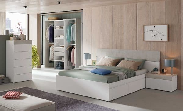 Ardenza Concrete Grey & White Open Door Wardrobe - Luminex FurnitureWardrobe3200