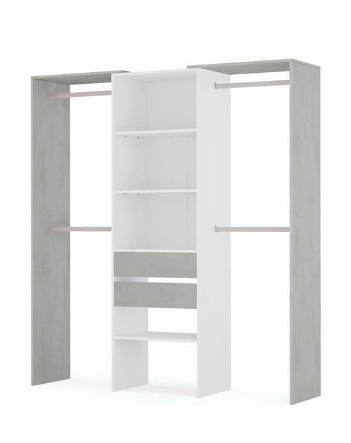 Ardenza Concrete Grey & White Open Door Wardrobe - Luminex FurnitureWardrobe3200