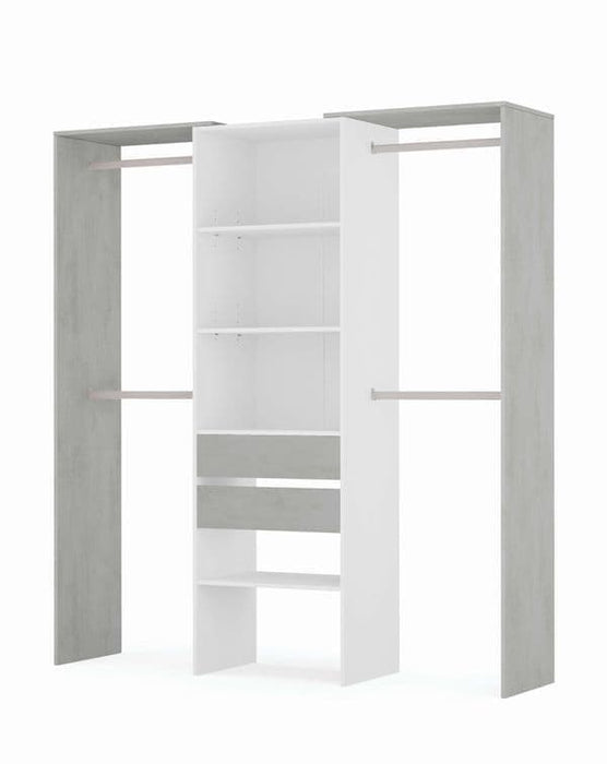 Ardenza Concrete Grey & White Open Door Wardrobe - Luminex FurnitureWardrobe3200