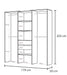 Ardenza Concrete Grey & White Open Door Wardrobe - Luminex FurnitureWardrobe3200
