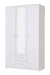 Arlen 3 - Door Wardrobe – White with Mirrored Centre - LuminexFurnitureWardrobe3047