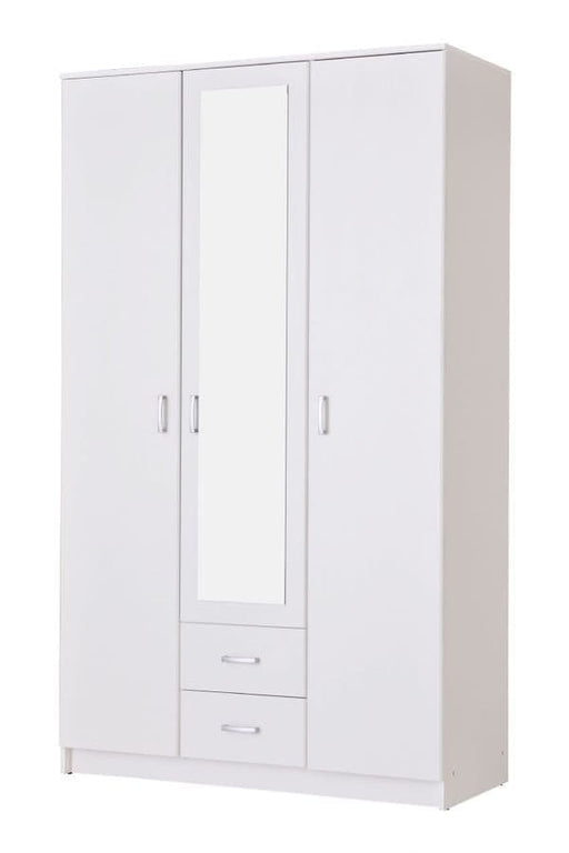 Arlen 3 - Door Wardrobe – White with Mirrored Centre - LuminexFurnitureWardrobe3047