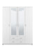 Arlen White & Mirrored 4 - Door Wardrobe - Luminex FurnitureWardrobe3048