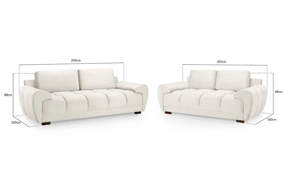 Arlington Cream 3+2 Seater Sofa Set - Luminex FurnitureSofasazzuro_sofa_cream_3+2_set