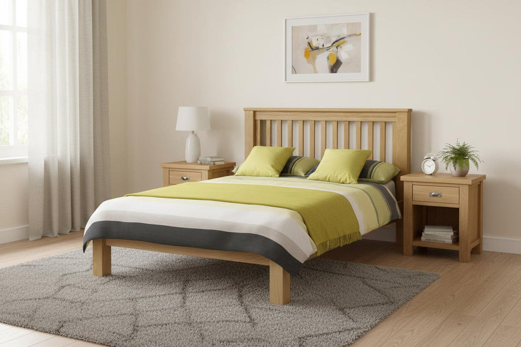 Arlo Solid Oak Low Footend Bed - Timeless Shaker Design - Luminex FurnitureBedAMS004