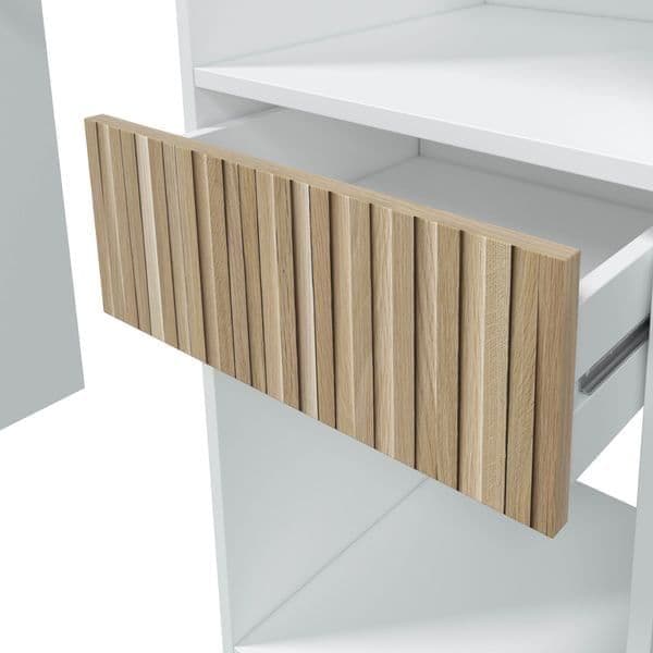 Arvento Natural Oak &amp; White Open Door Wardrobe - Luminex FurnitureWardrobe3219