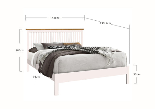 Ascot White Wooden Bed Frame - Luminex FurnitureBedASCOT3WHITE