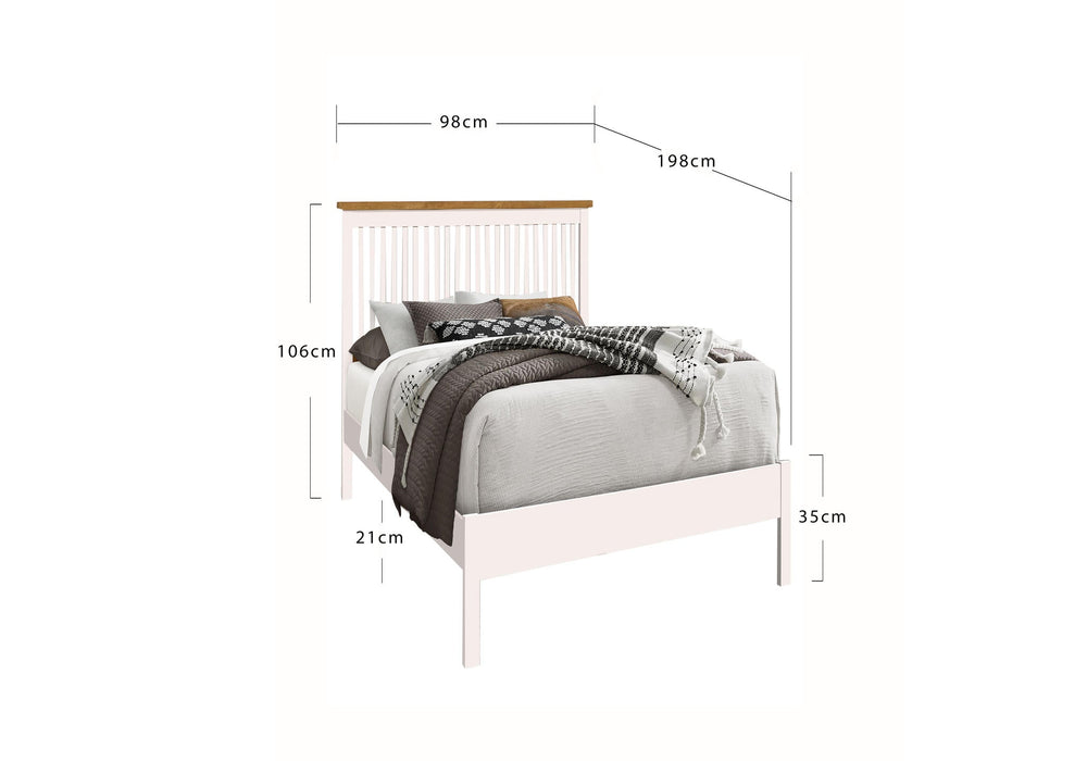 Ascot White Wooden Bed Frame - Luminex FurnitureBedASCOT3WHITE
