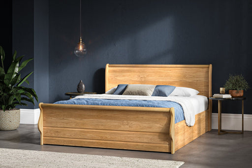Ashbury Solid Oak Sleigh Ottoman Bed - Luminex FurnitureBedWIOA46