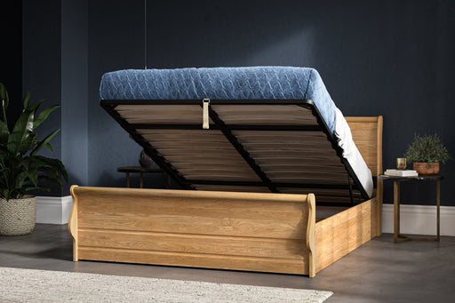 Ashbury Solid Oak Sleigh Ottoman Bed - Luminex FurnitureBedWIOA46