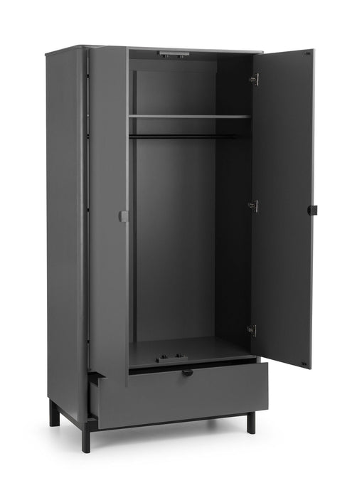Ashmere 2 Door 1 Drawer Wardrobe in Storm Grey - Luminex FurnitureWardrobeCHL005
