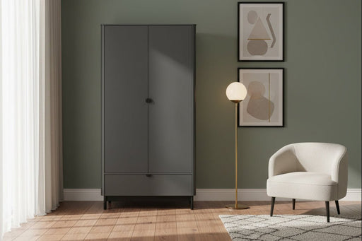 Ashmere 2 Door 1 Drawer Wardrobe in Storm Grey - Luminex FurnitureWardrobeCHL005