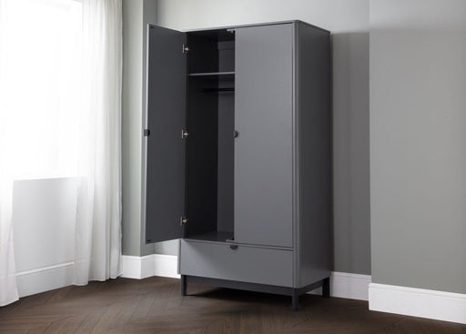 Ashmere 2 Door 1 Drawer Wardrobe in Storm Grey - Luminex FurnitureWardrobeCHL005