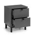 Ashmere 2 Drawer Bedside in Storm Grey - Luminex FurnitureBedside TableCHL002