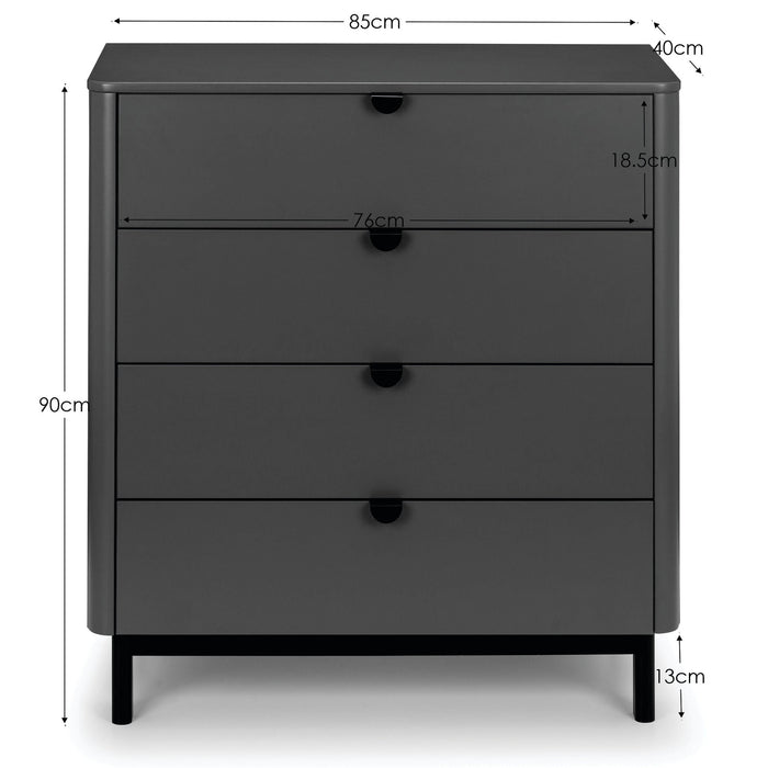 Ashmere 4 Drawer Chest in Storm Grey - Luminex FurnitureChest of drawersCHL003