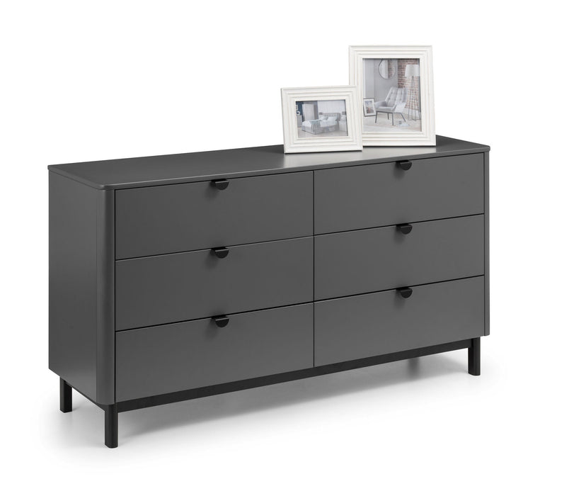 Ashmere 6 Drawer Wide Chest in Storm Grey - Luminex FurnitureChest of drawersCHL004