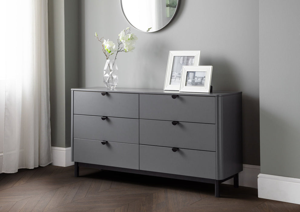 Ashmere 6 Drawer Wide Chest in Storm Grey - Luminex FurnitureChest of drawersCHL004