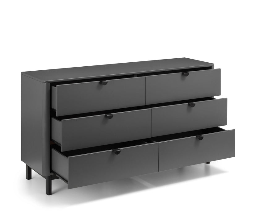 Ashmere 6 Drawer Wide Chest in Storm Grey - Luminex FurnitureChest of drawersCHL004