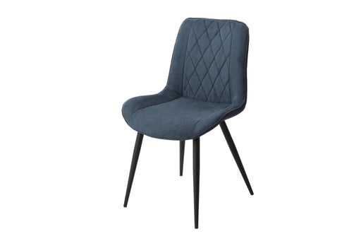 Aspen Blue Cord Dining Chair Pair – Diamond Stitch & Black Legs - LuminexFurnitureChairsASCH15 - BCF