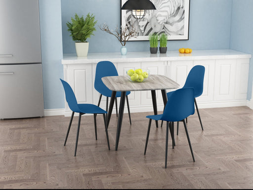 Aspen Curve Chair, Blue Plastic Seat With Black Metal Legs (pair) - LuminexFurnitureChairsASCH21 - BL