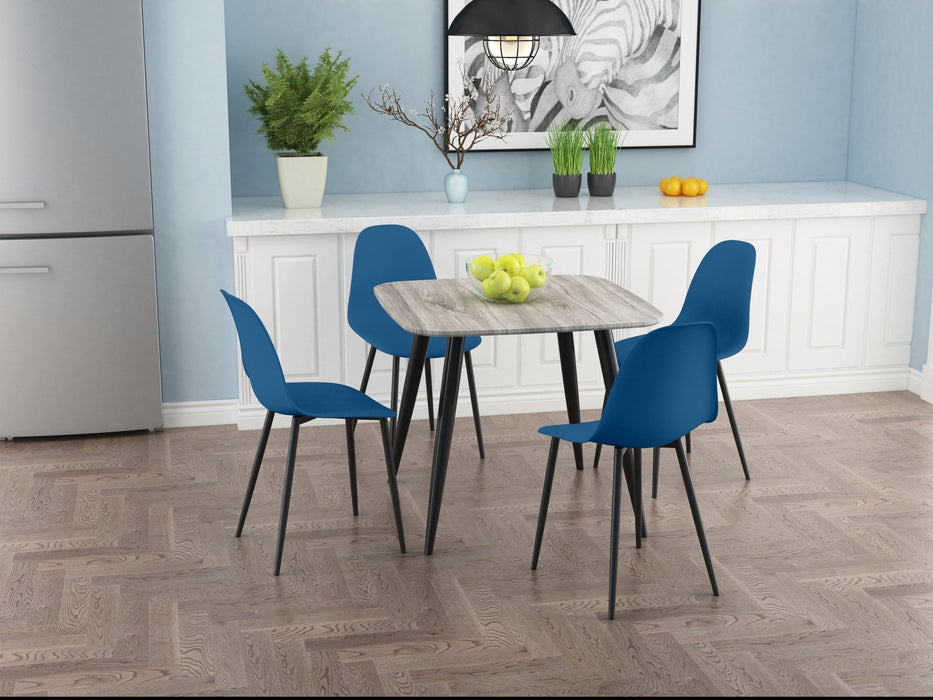 Aspen Curve Chair, Blue Plastic Seat With Black Metal Legs (pair) - LuminexFurnitureChairsASCH21 - BL