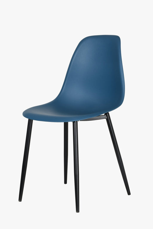 Aspen Curve Chair, Blue Plastic Seat With Black Metal Legs (pair) - LuminexFurnitureChairsASCH21 - BL