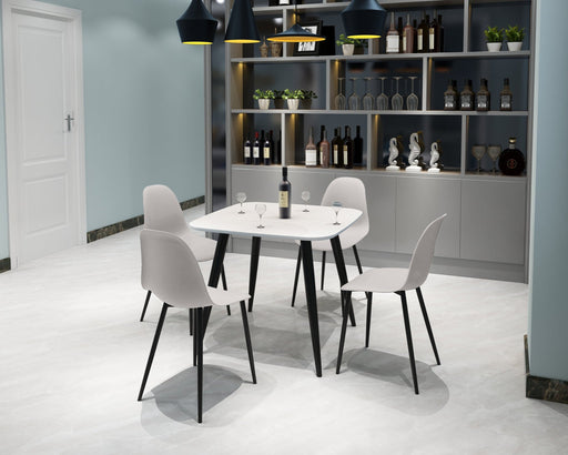 Aspen Curve Chair, Calico Plastic Seat With Black Metal Legs (pair) - LuminexFurnitureChairsASCH21 - CL