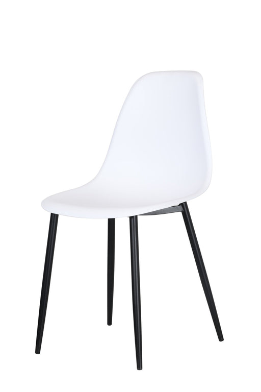 Aspen Curve Chair Pair, White Plastic Seat With Black Metal Legs - LuminexFurnitureChairsASCH21 - WH