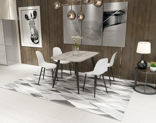Aspen Curve Chair Pair, White Plastic Seat With Black Metal Legs - LuminexFurnitureChairsASCH21 - WH